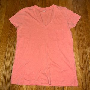 Peach Madewell whisper v neck t shirt